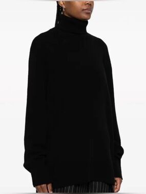 The Row Black Cashmere Turtleneck Sweater Size Medium